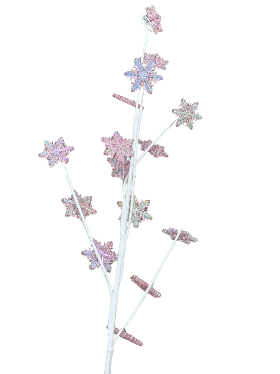 Acrylic Snowflake Spray Pink 29''